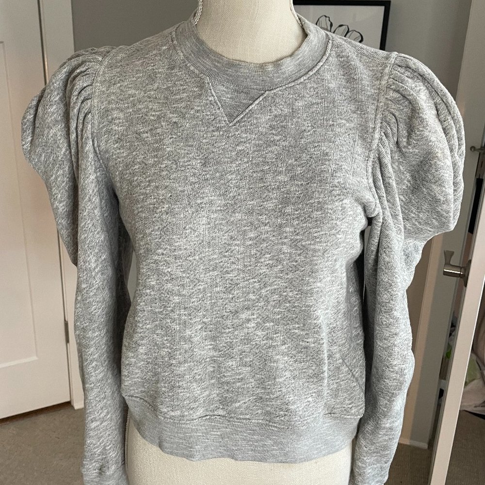 Ulla Johnson Gray Puffed Long Sleeve Sweatshirt